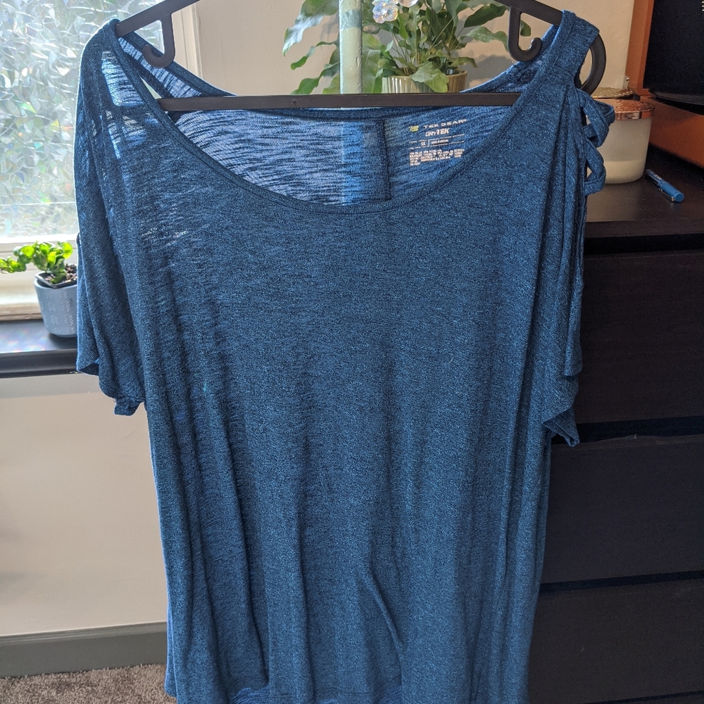 Blue Athletic Shirt with Cutout